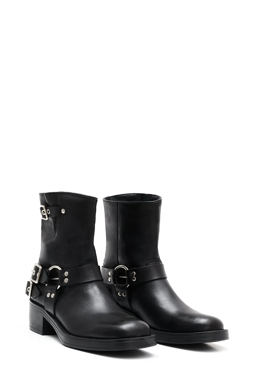 Leather Biker Boots