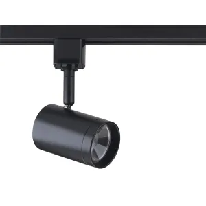 LED 12W Track Head - Small Cylinder - Black Finish - 36 Degree Beam