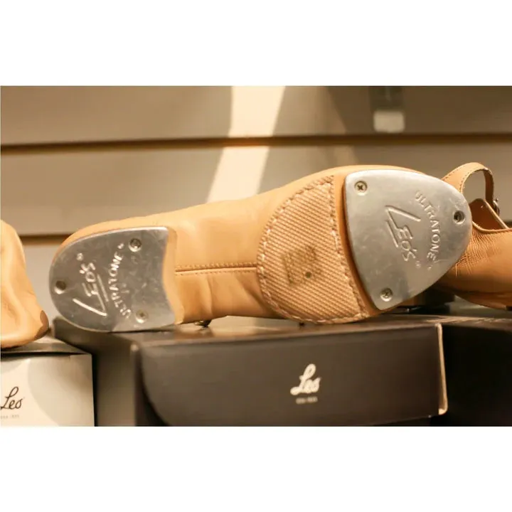 Leo's LS3006 Adult Leather Tap Shoes in Tan or Black