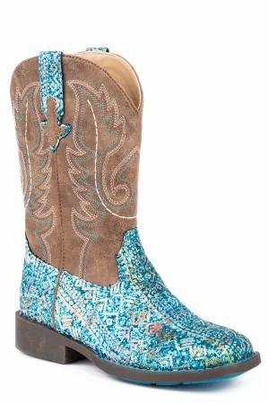 LITTLE GIRLS BLUE SOUTHWEST GLITTER