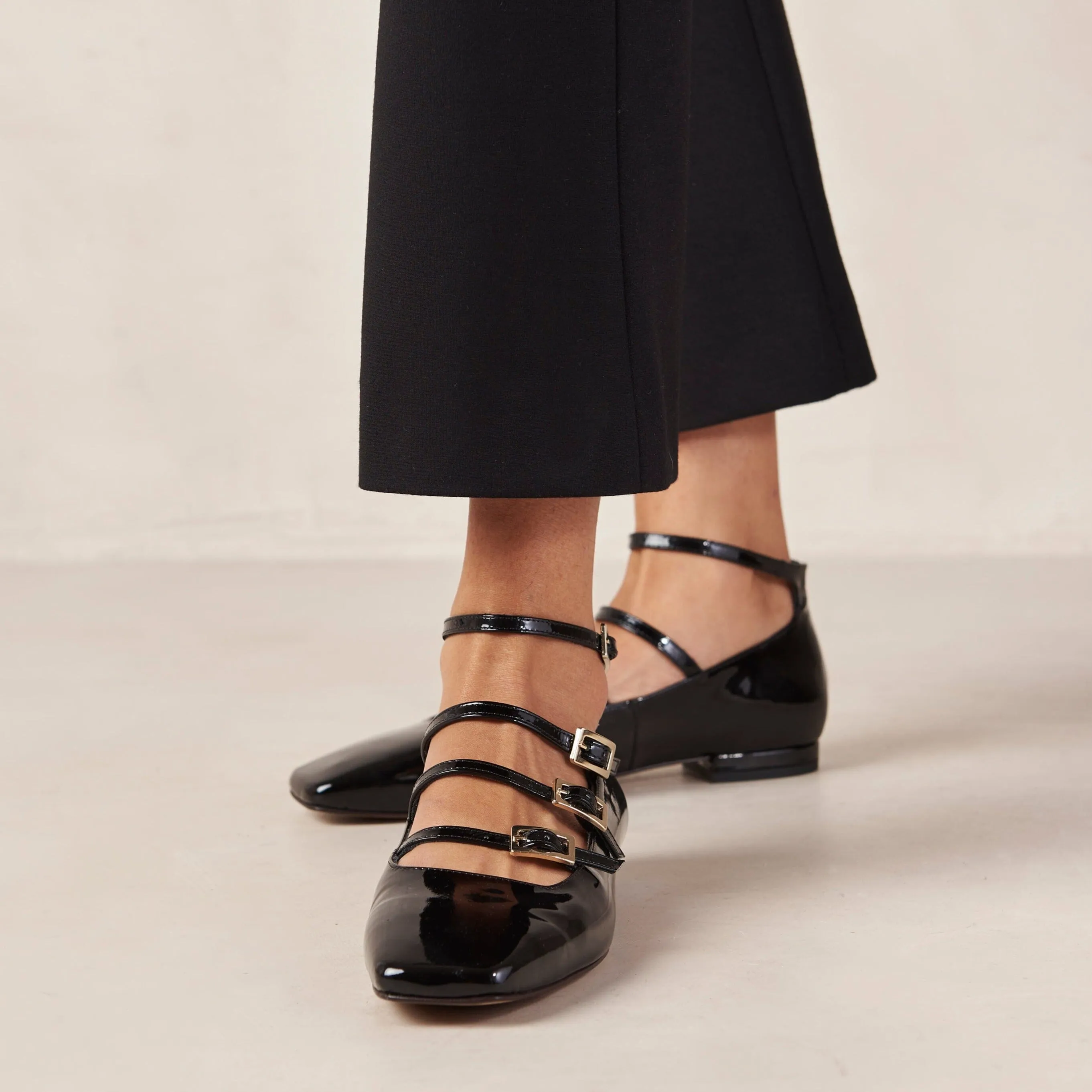 Luke Leather Ballet Flats Onix Black