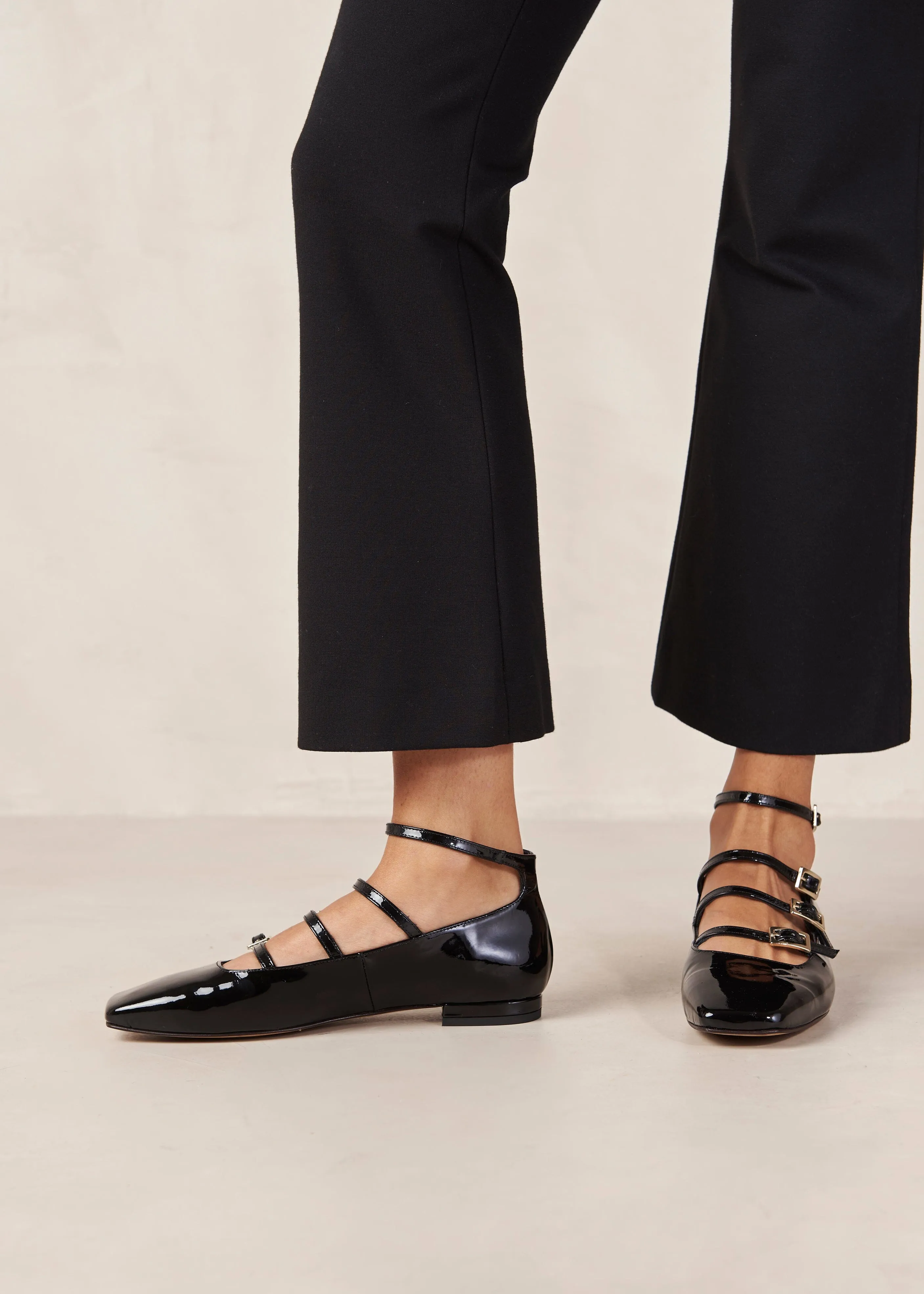 Luke Leather Ballet Flats Onix Black