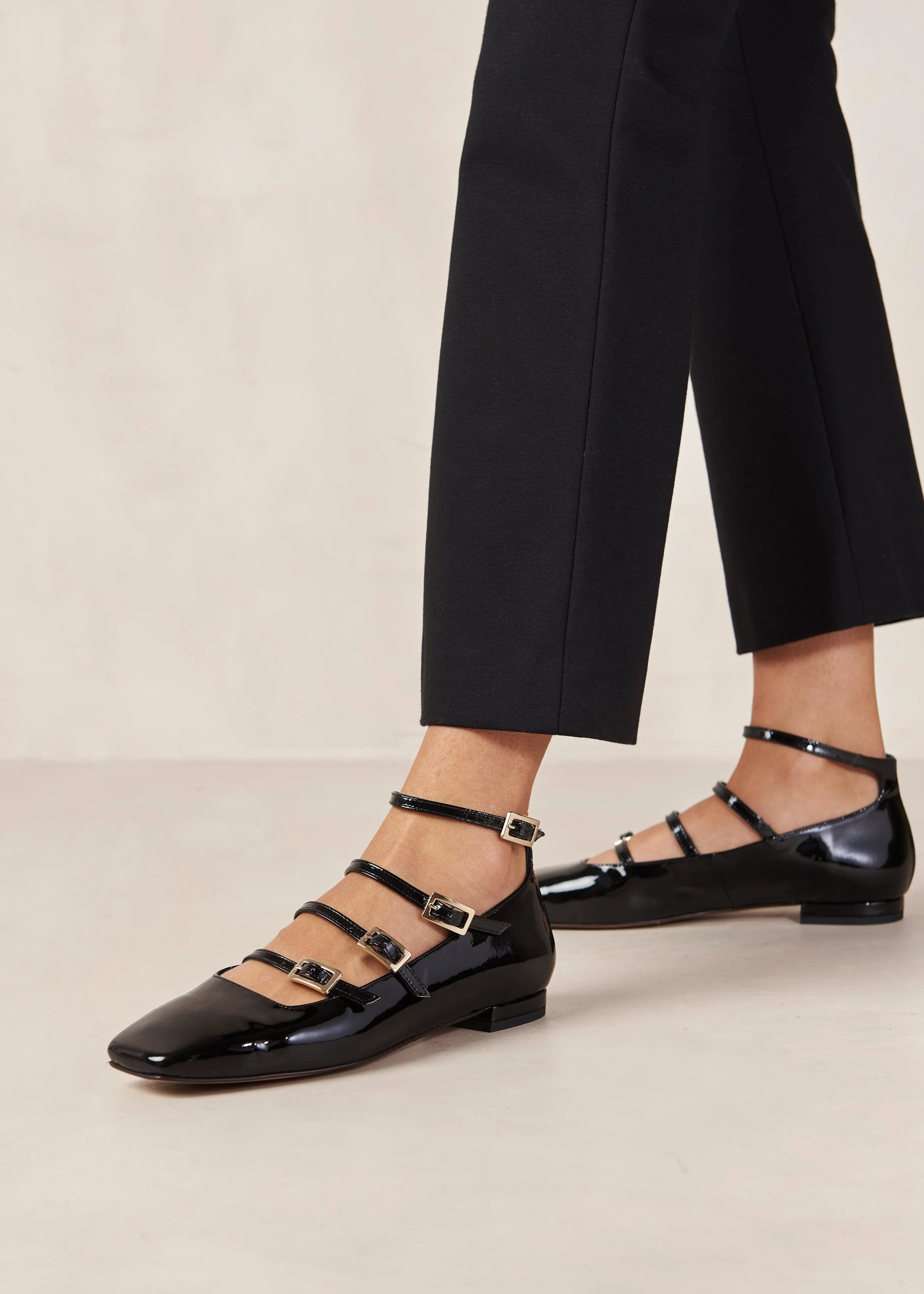 Luke Leather Ballet Flats Onix Black