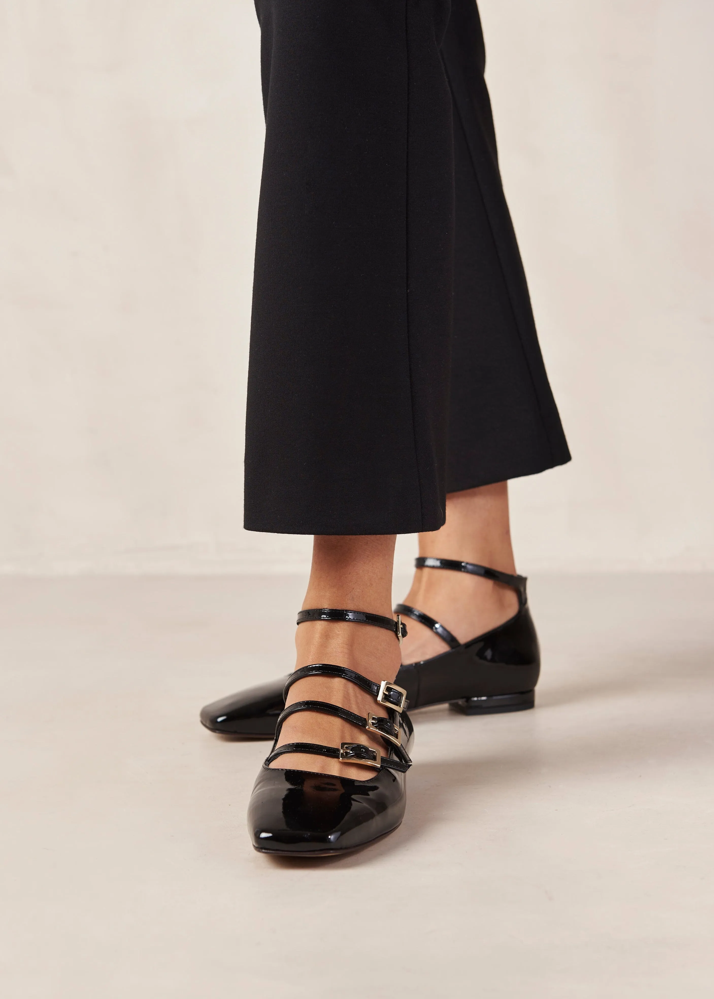 Luke Leather Ballet Flats Onix Black