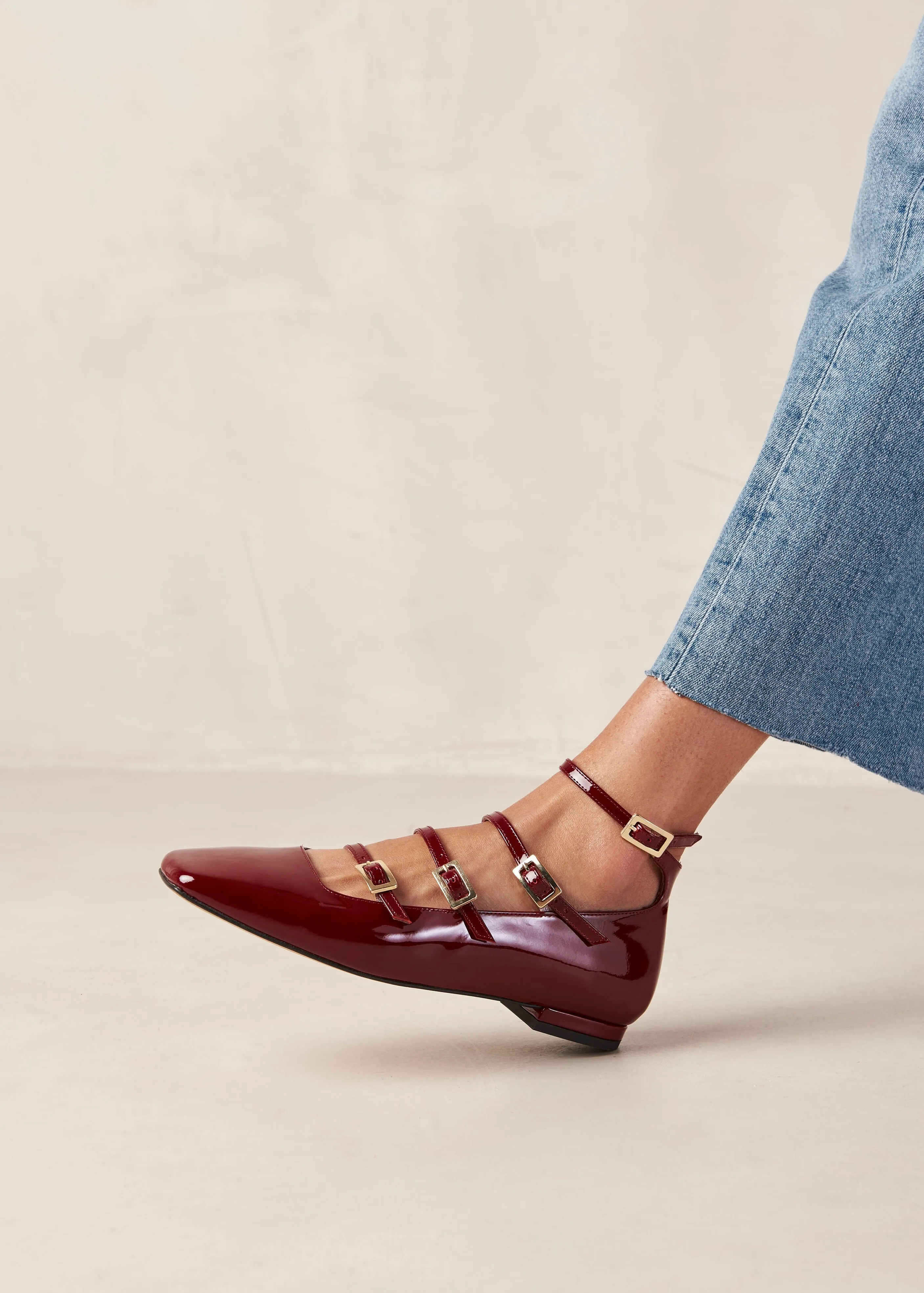 Luke Leather Ballet Flats  Onix Wine Burgundy