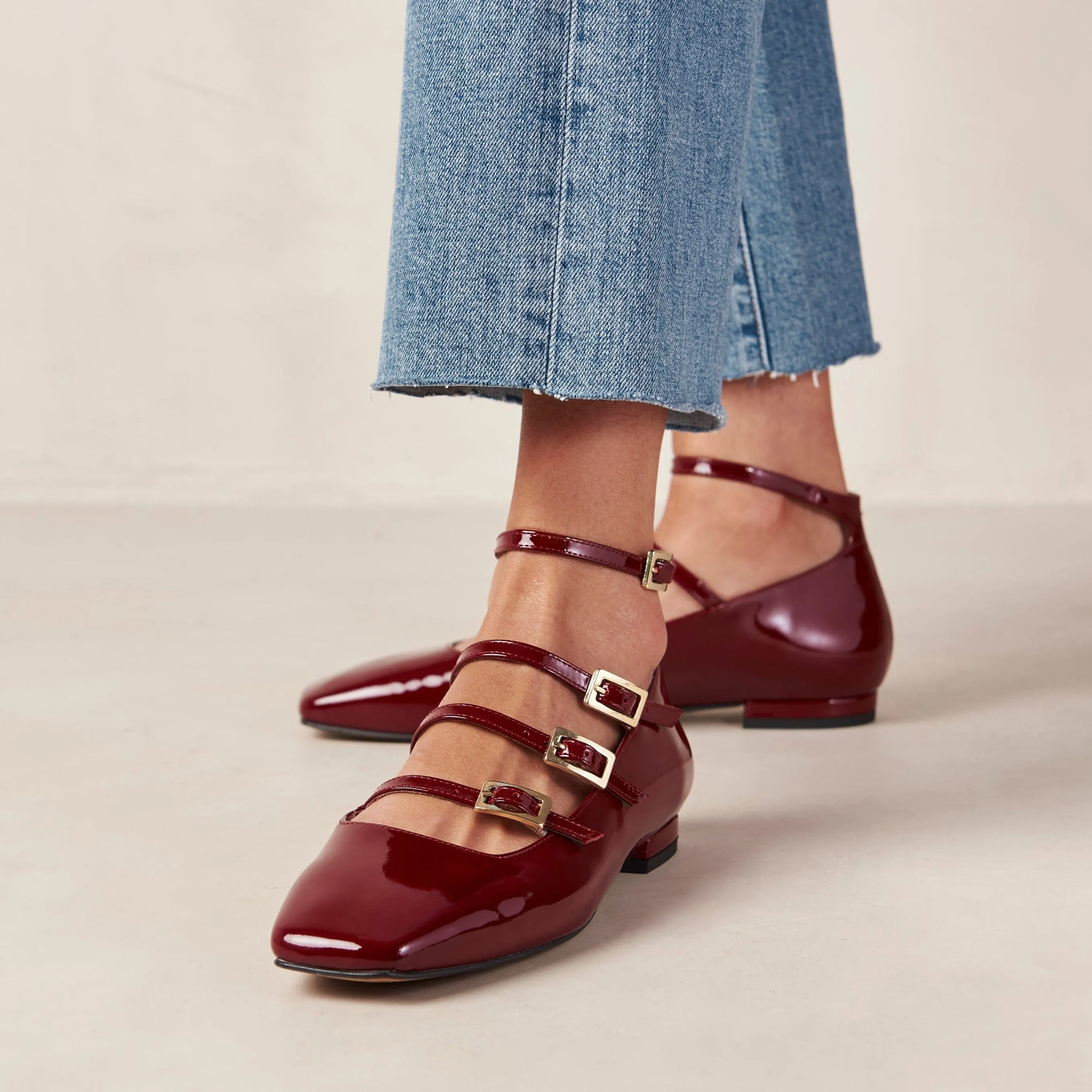 Luke Leather Ballet Flats  Onix Wine Burgundy