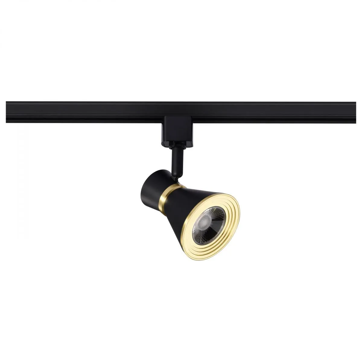 Matte Black and Brushed Brass Finish 12 Watt LED Cinch Track Head; 3000K