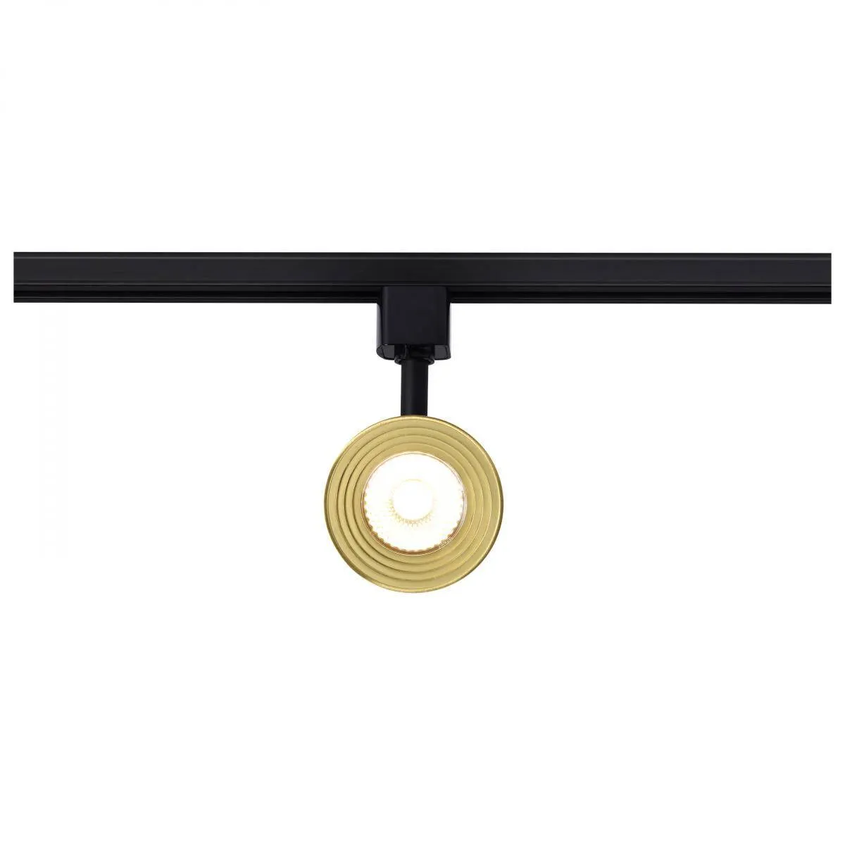 Matte Black and Brushed Brass Finish 12 Watt LED Cinch Track Head; 3000K