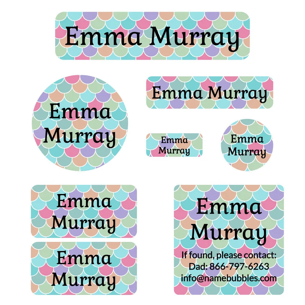 Mermaid Pattern Mega Daycare Labels Pack