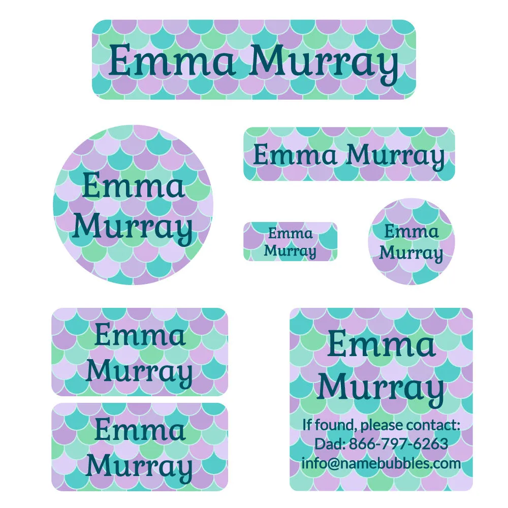 Mermaid Pattern Mega Daycare Labels Pack