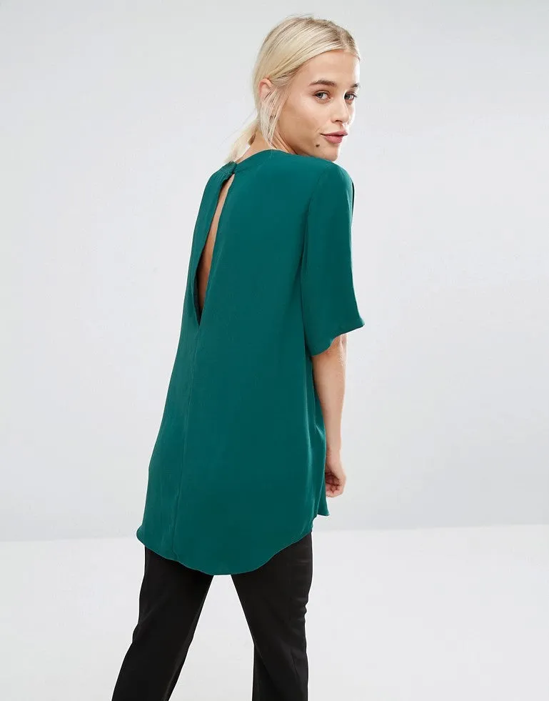 Monki Longline Woven Top