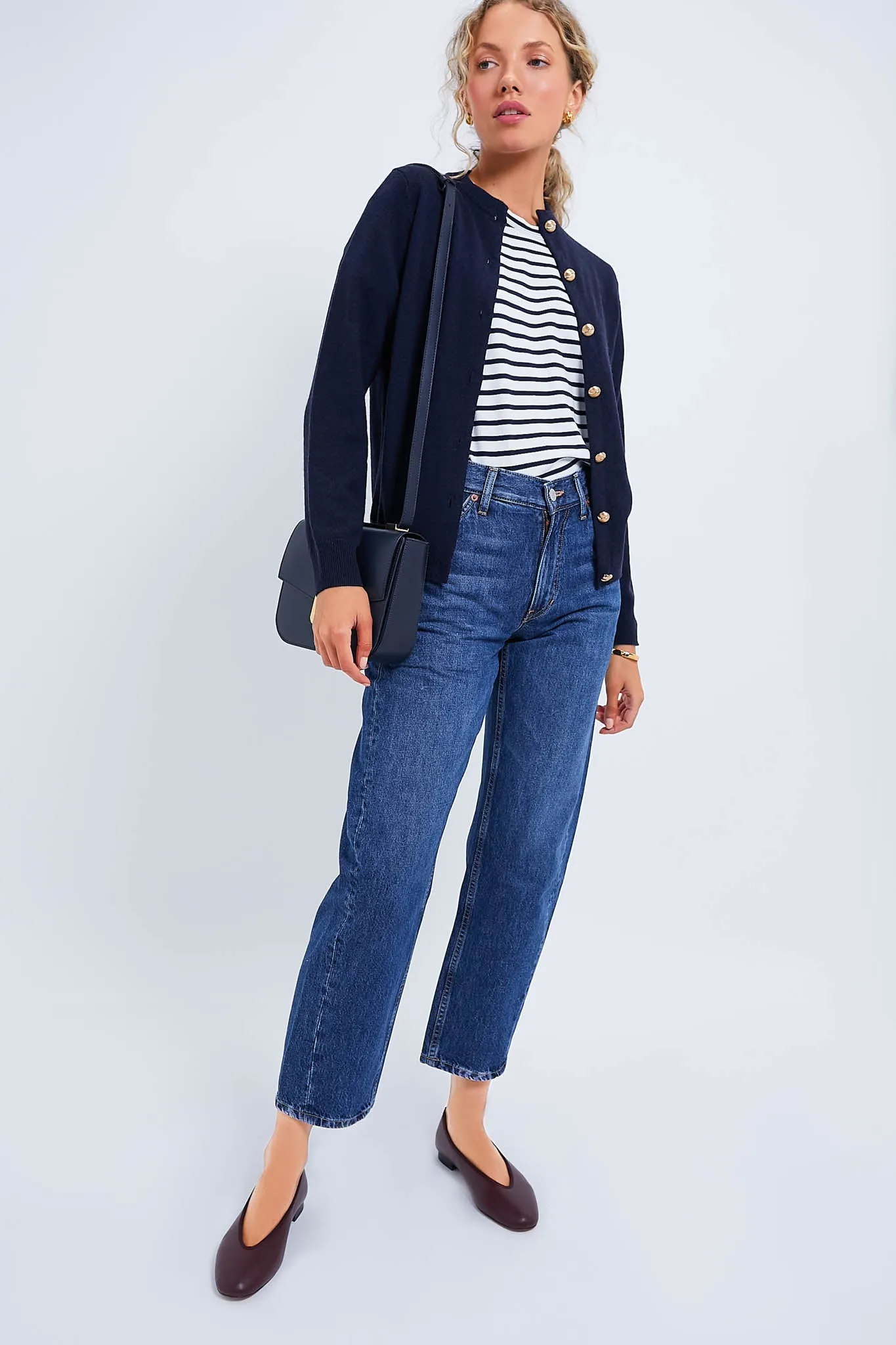 Navy Quinn Cashmere Cardigan