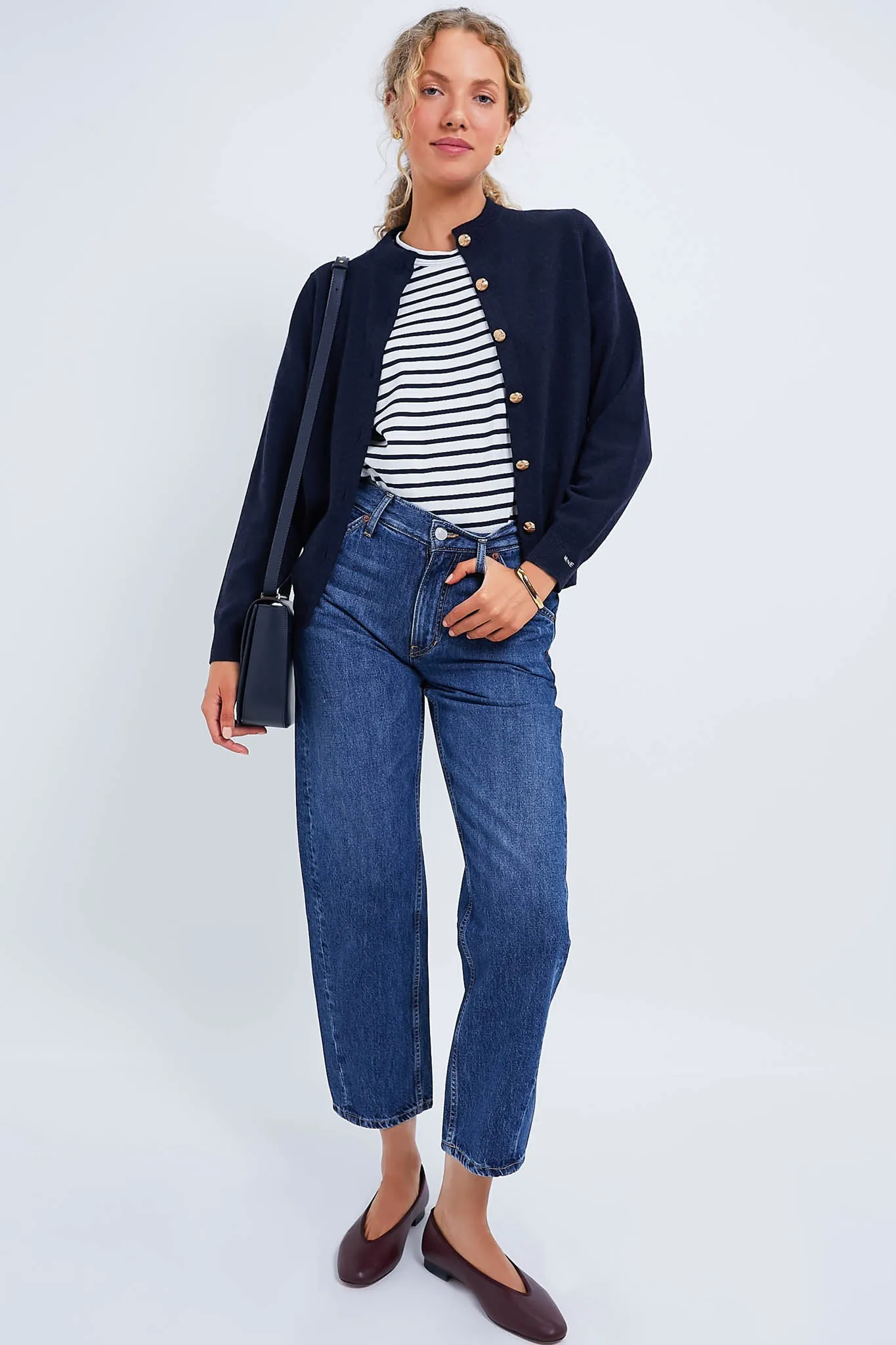 Navy Quinn Cashmere Cardigan