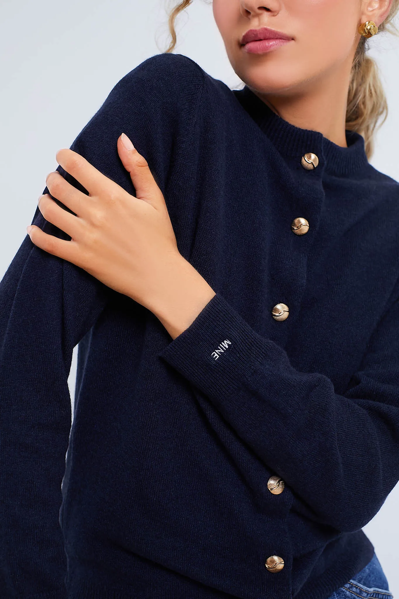 Navy Quinn Cashmere Cardigan