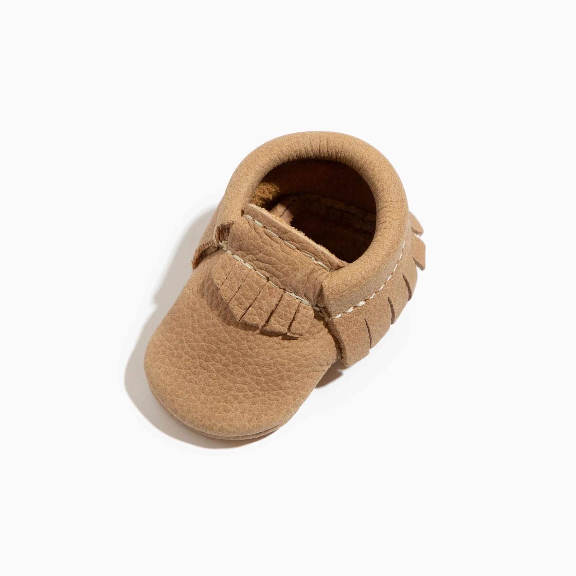 Newborn Weathered Brown Moccasin Baby Shoe