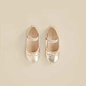 Noralee Ballet Flats in Metallic Ecru