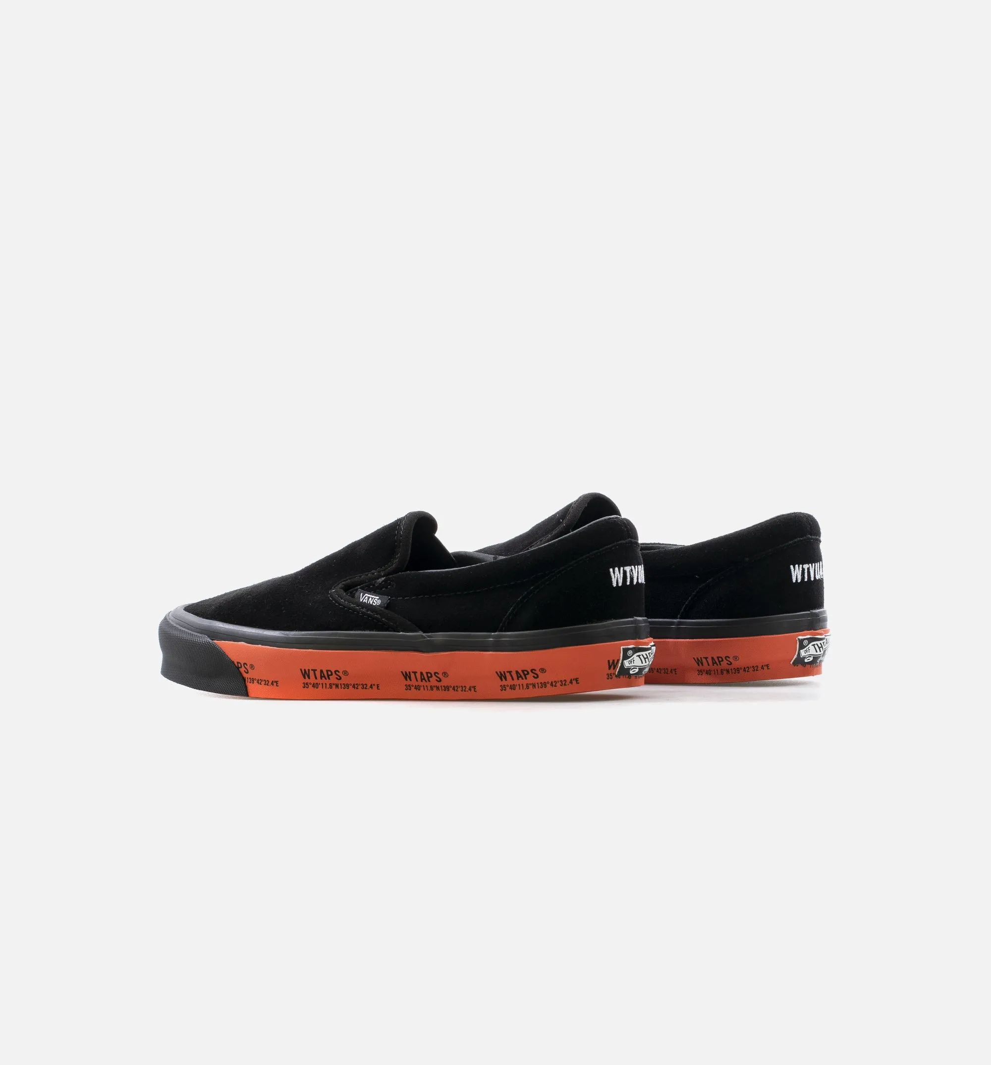 OG Classic Slip On WTAPS Mens Skate Shoe - Black/Orange