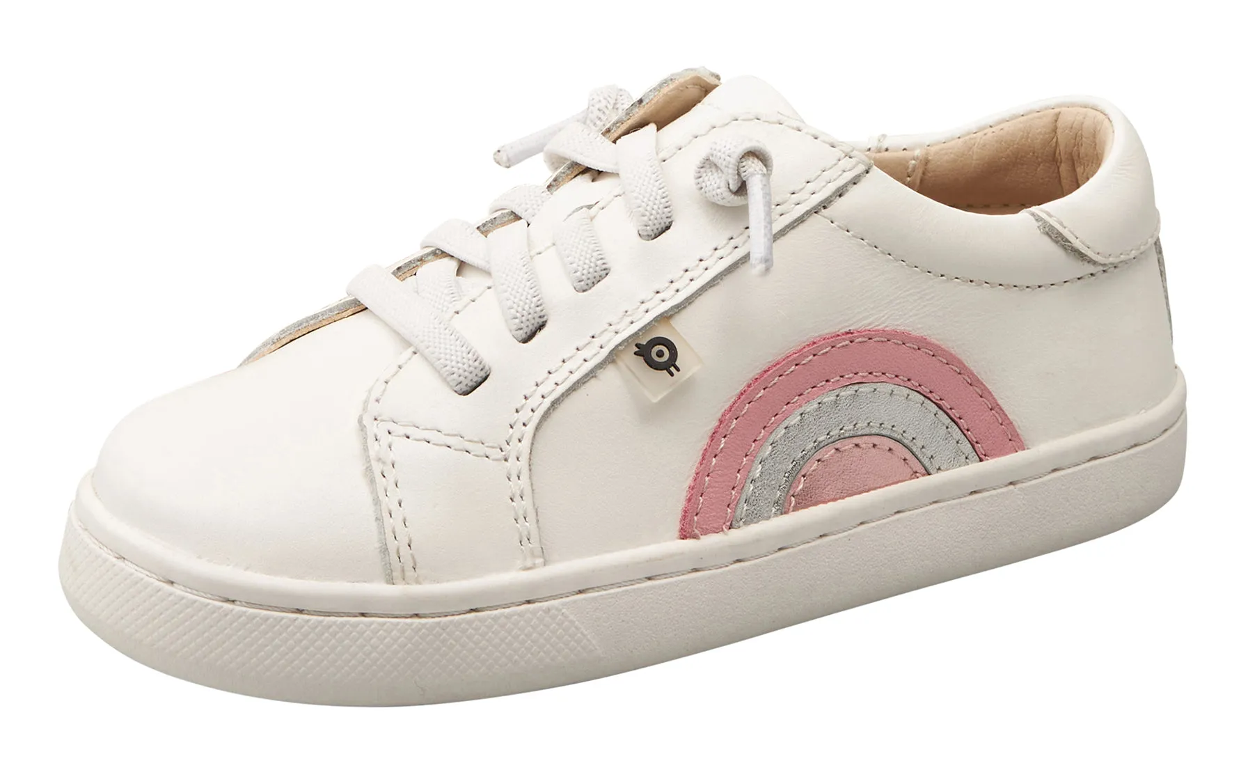 Old Soles Girl's 6152 Rainbow Jump Sneakers - Snow/Pearlised Pink/Silver/Pink Frost