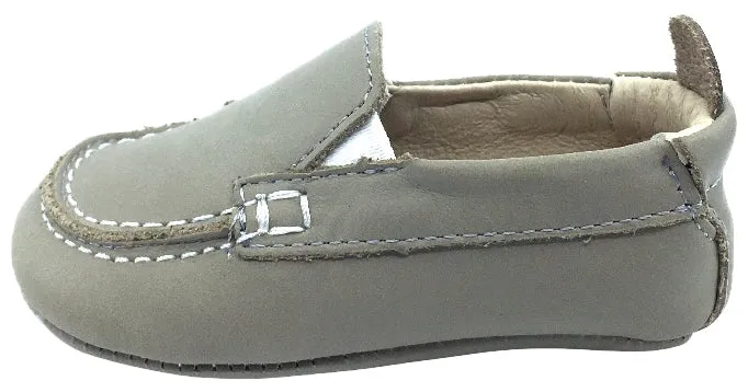 Old Soles Girl's and Boy's Elephant Grey Baby Boat Shoes