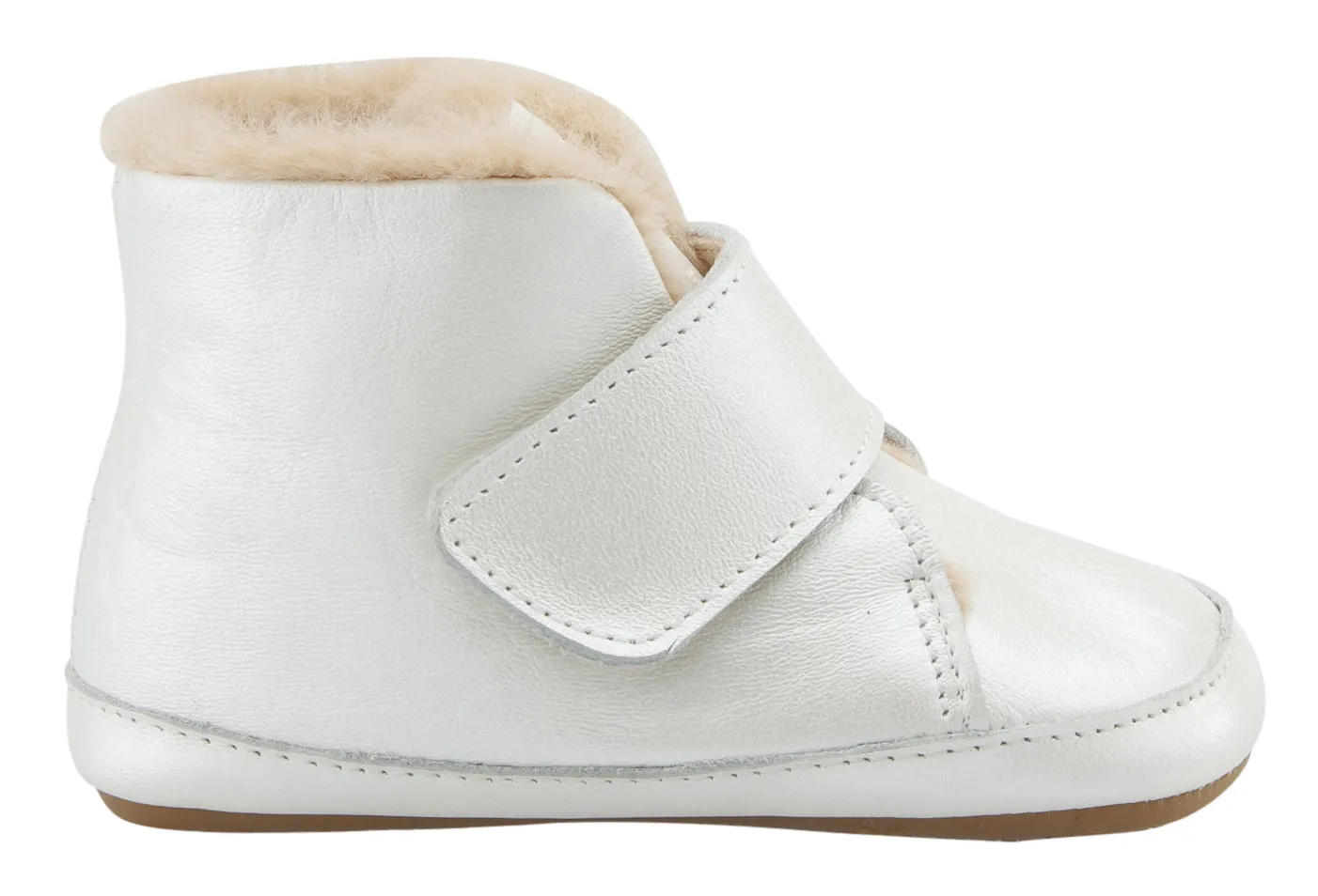 Old Soles Softly Leather Slip On Bootie Crib Walker Baby Shoes - Nacardo Blanco