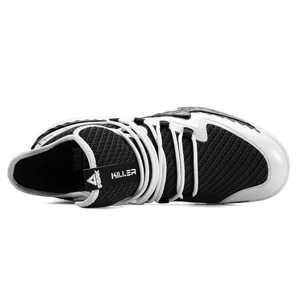 PEAK  Professional Basketball Shoes Mid Sneakers White Black DA920231