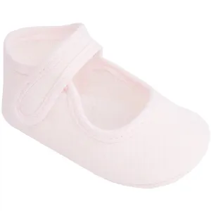 Pink pique crib shoes