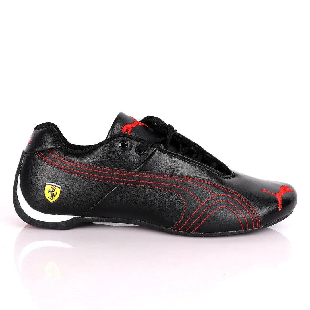 Puma Future Super Cat Leather Sneakers Black Red