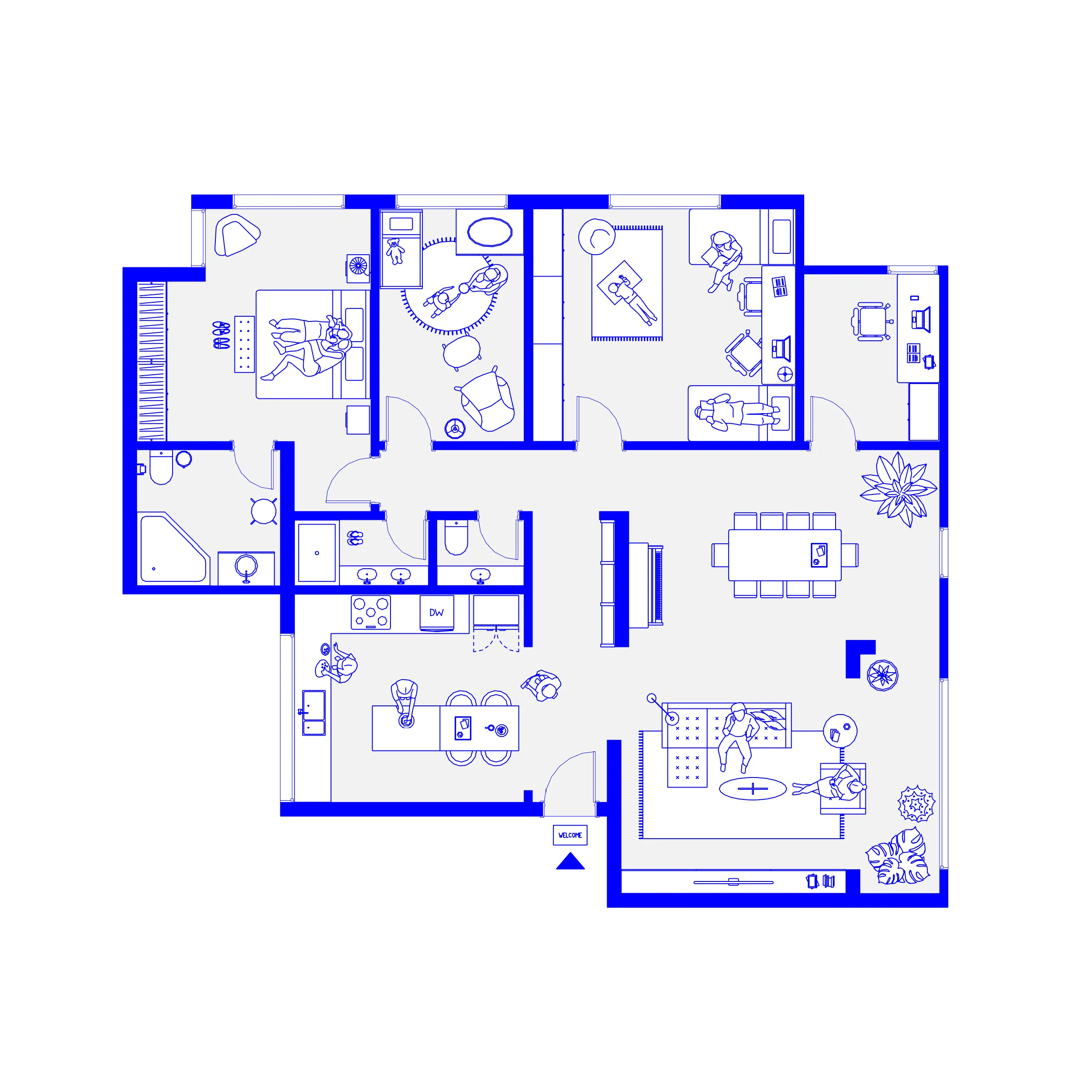 Revit 2D Parametric Furniture - Professional (116 Items)