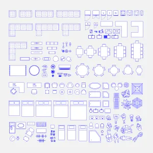 Revit 2D Parametric Furniture - Professional (116 Items)