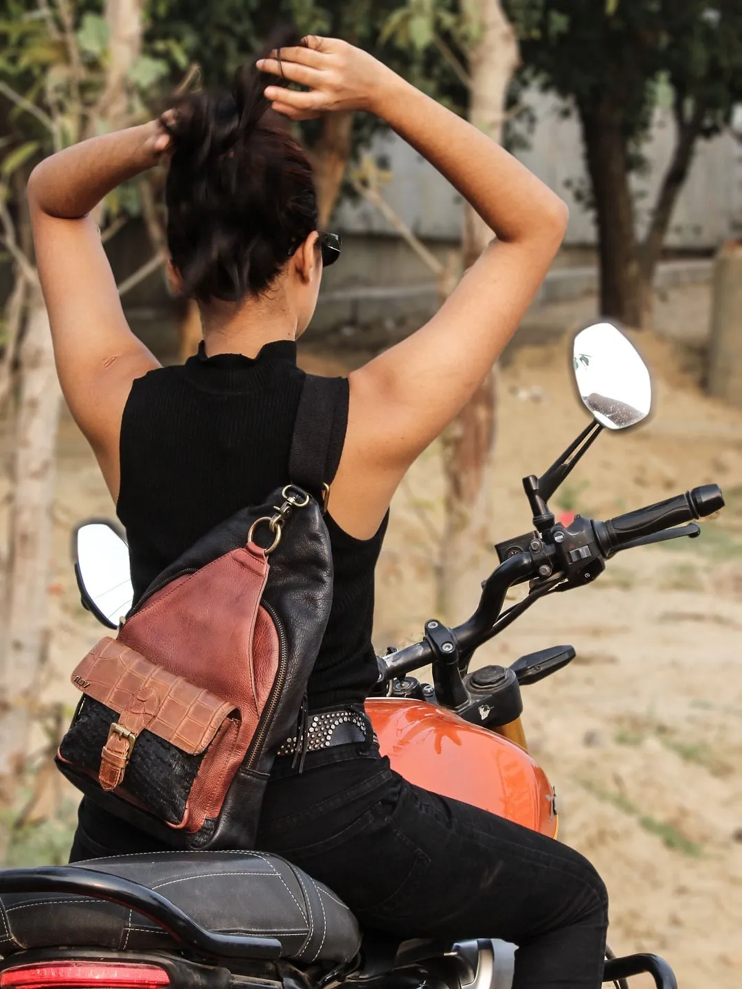 Road Master: Biker Cross-over Backpack In Dual Color