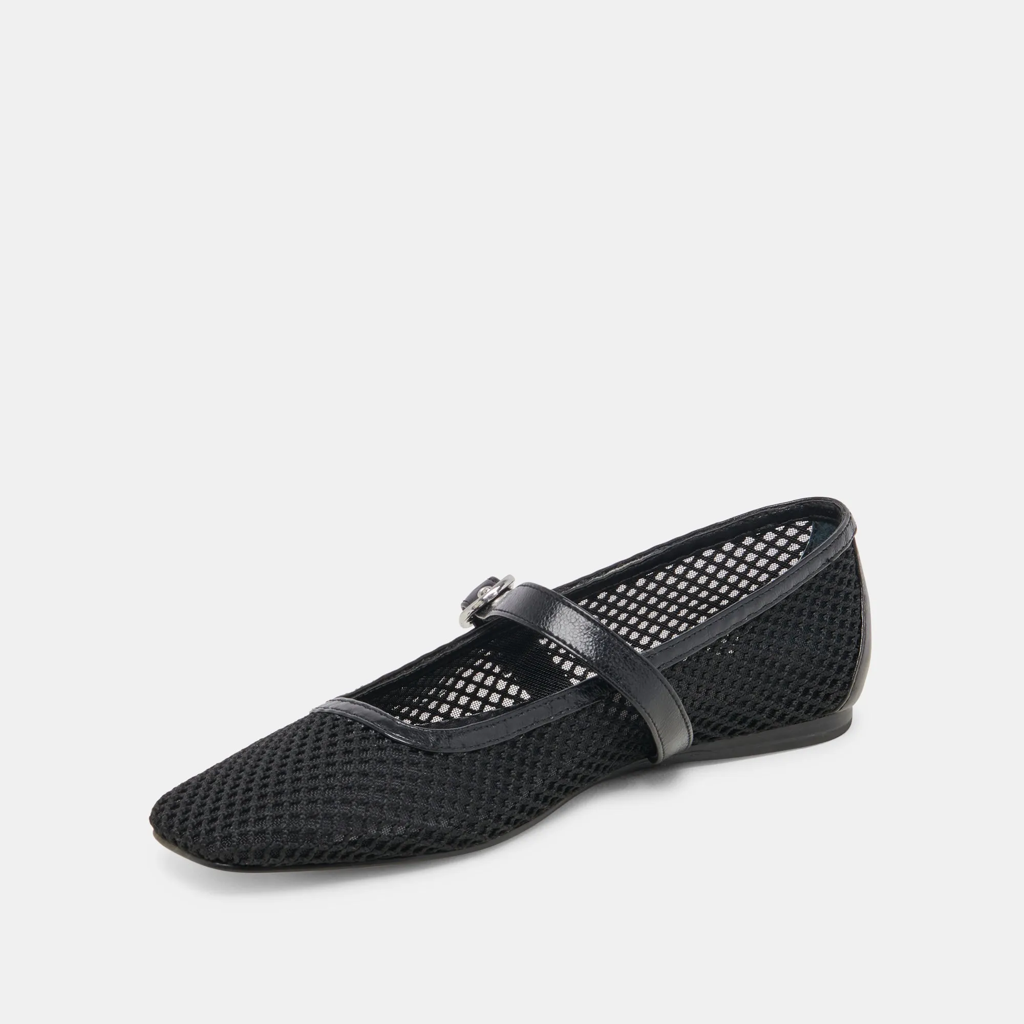 RODNI MESH BALLET FLATS BLACK WOVEN MESH