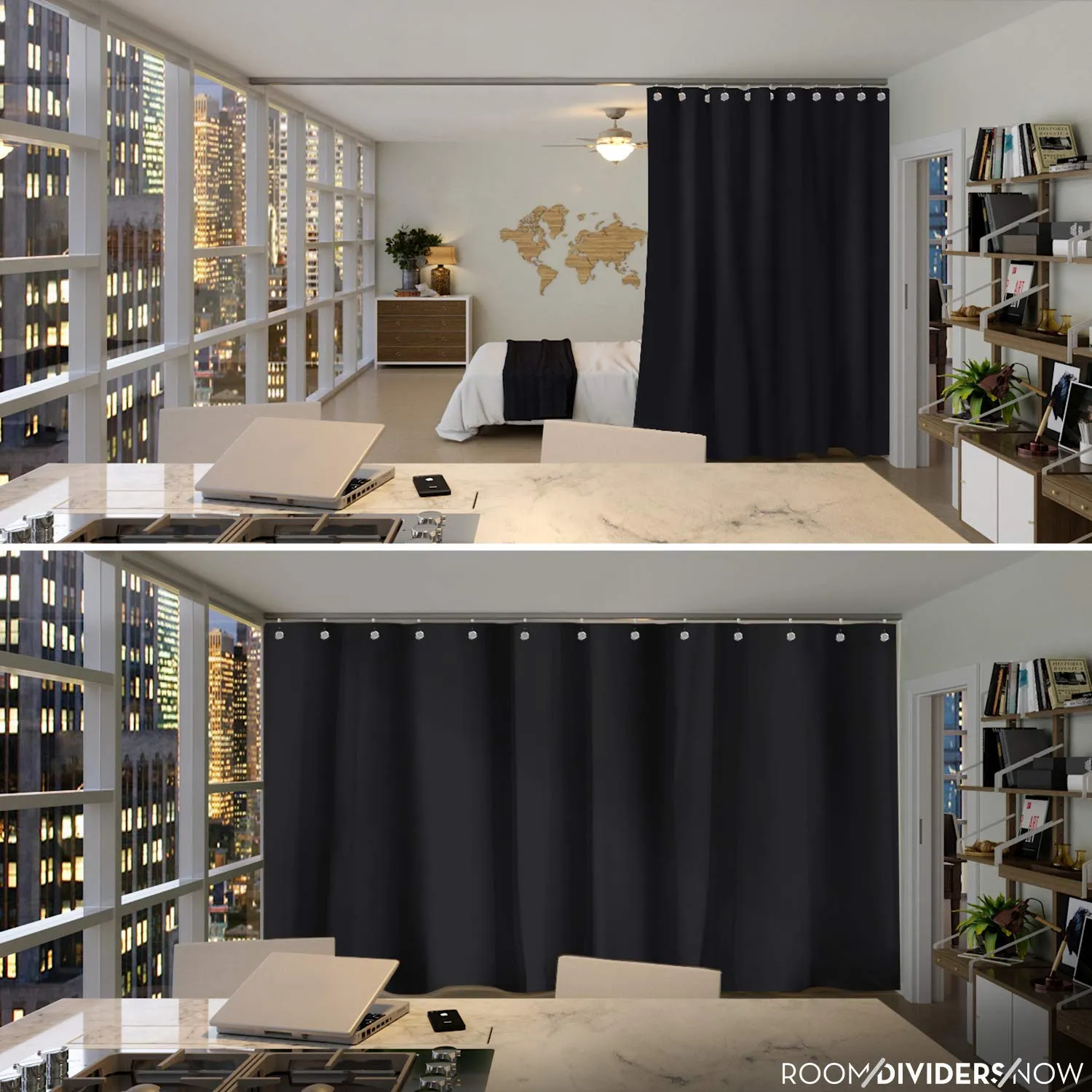 Room/Dividers/Now Ceiling Track Room Divider Kit - Midnight Black