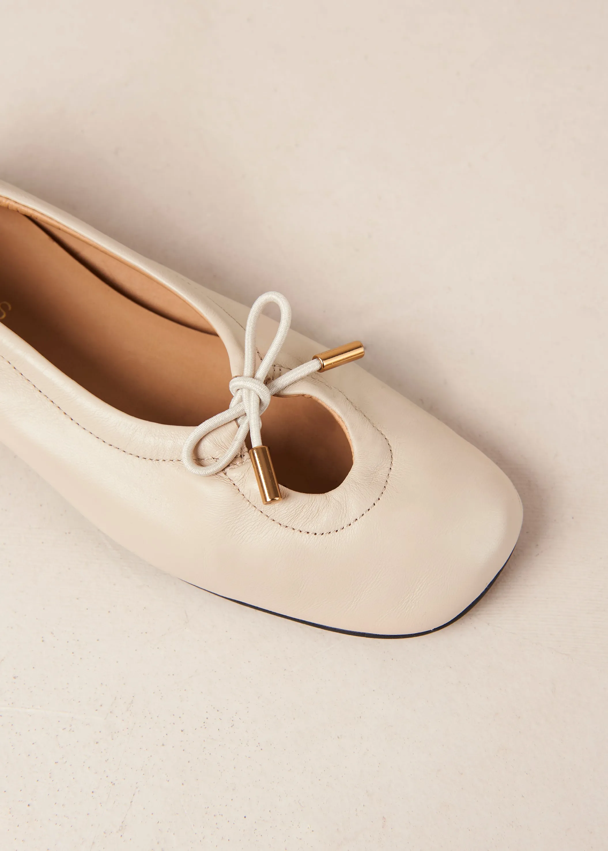 Rosalind Leather Ballet Flats Cream