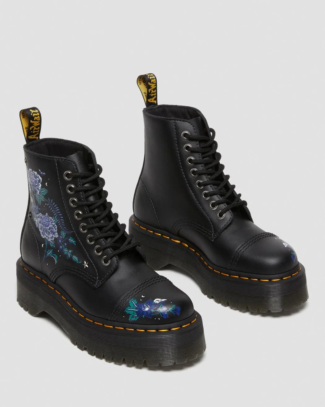 Sinclair Mystic Floral Leather Platform Boots