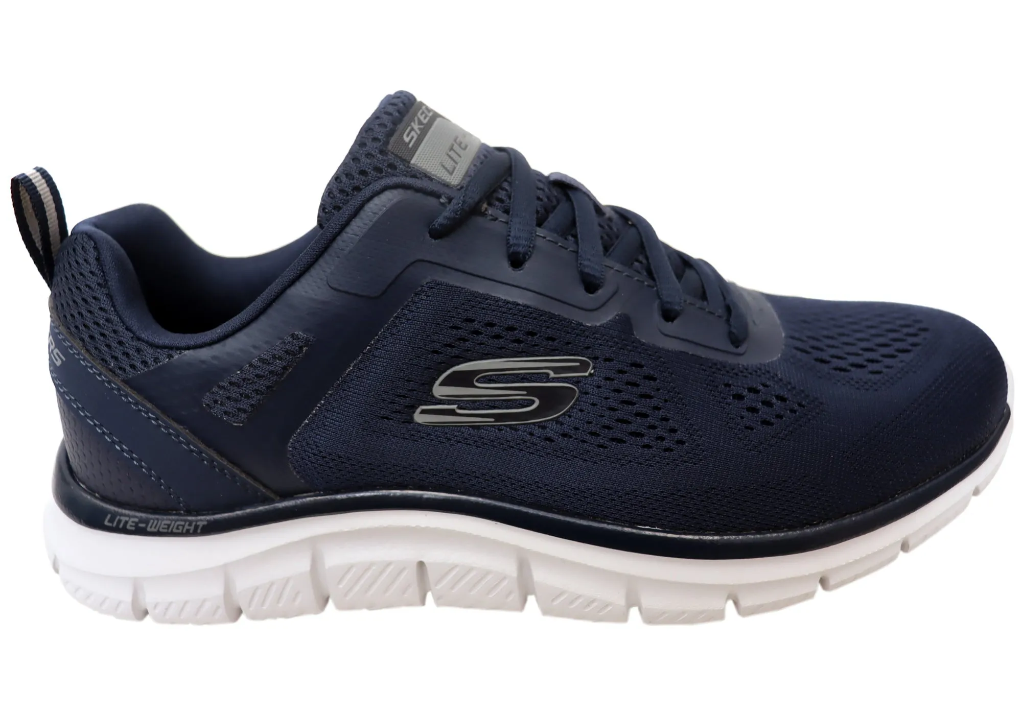 Skechers Mens Track Broader Memory Foam Lace Up Shoes