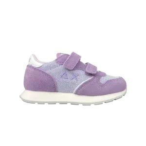 Sun68 scarpa sneakers da bambina con strappo Ally Glitter Textile z35403B 24 lilla