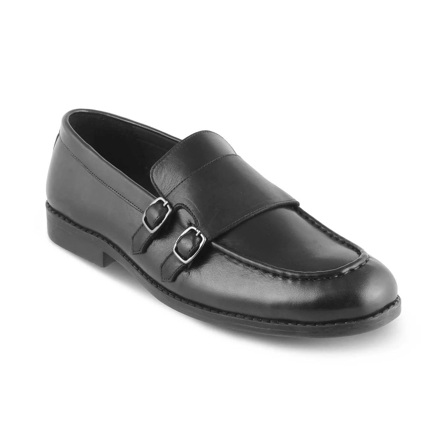 The Bondy Black Men's Double Monk Shoes Tresmode