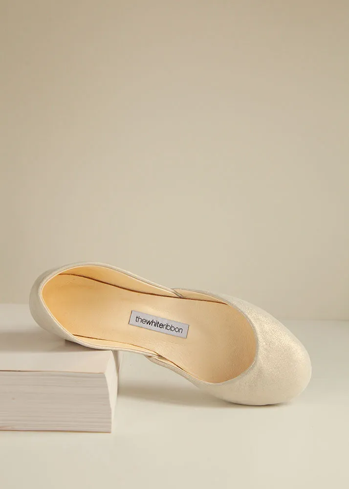 THEA BALLET FLATS - WHITE GOLD