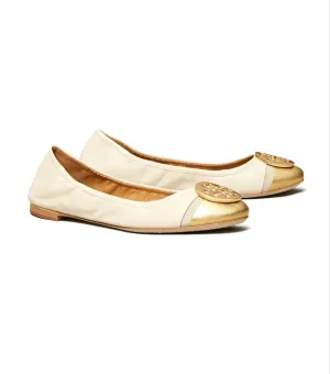 Tory Burch Minnie Metallic Cap-Toe Ballet Flat