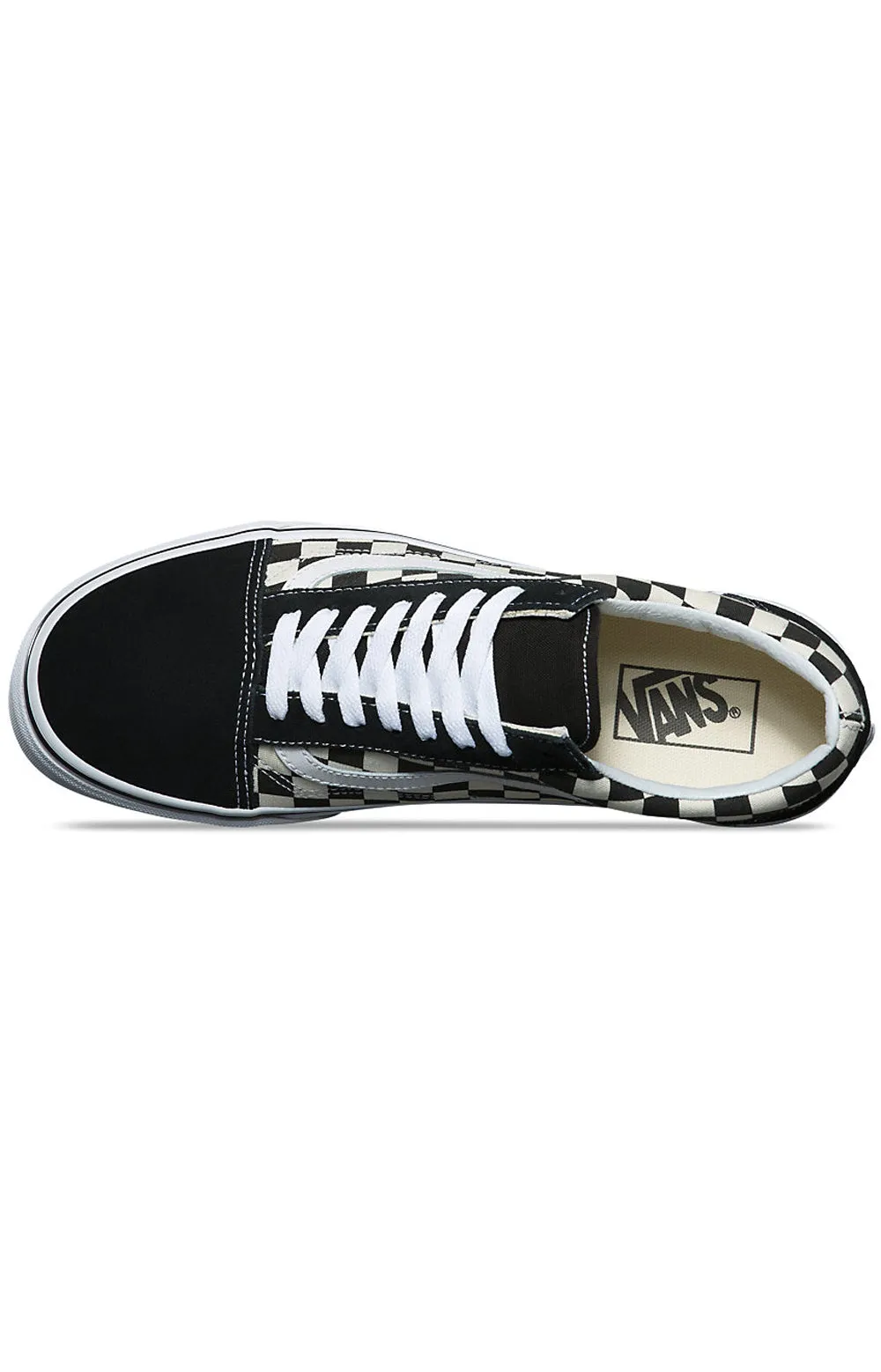 Vans Primary Check Old Skool Skate Shoe - Black/White