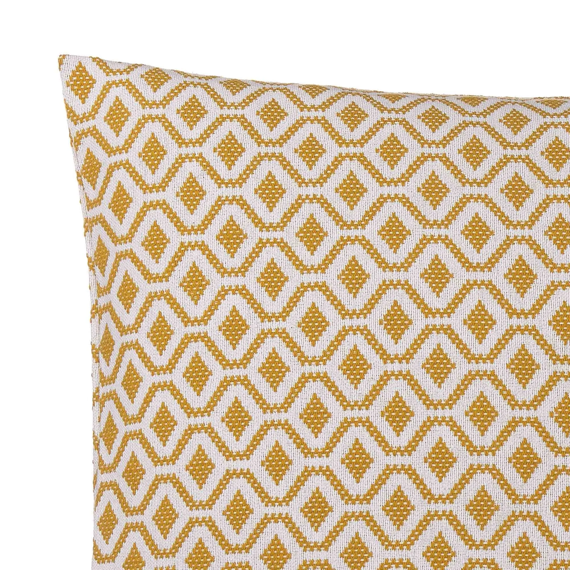 Viana Cushion Cover [Mustard/White]