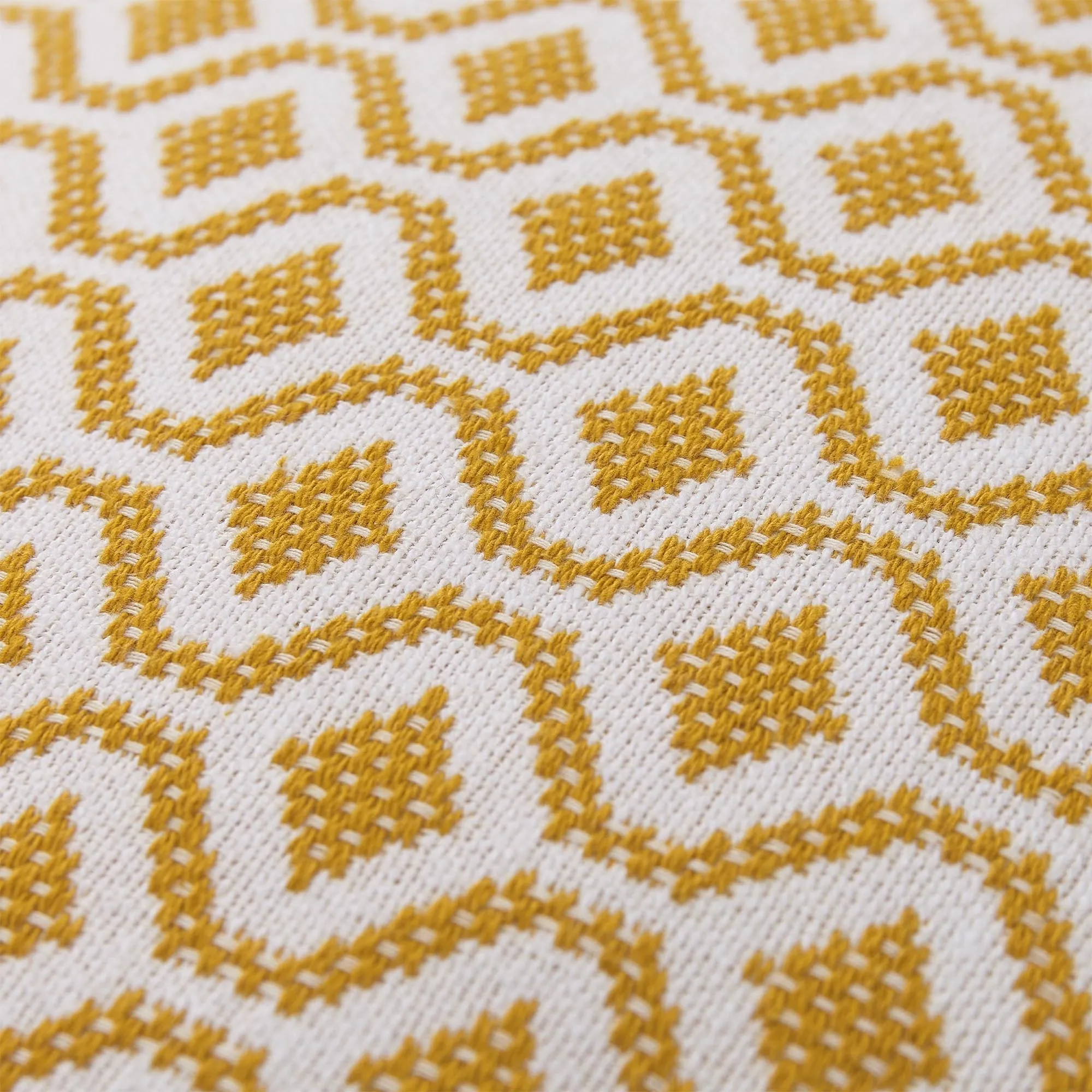 Viana Cushion Cover [Mustard/White]