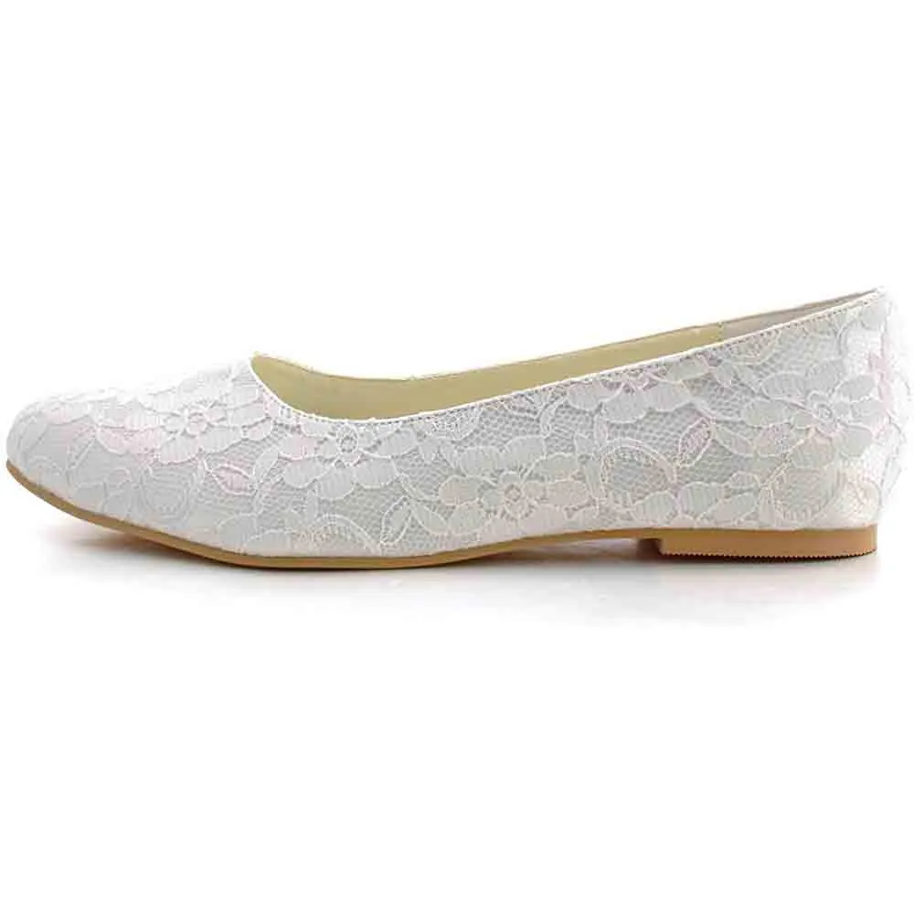 Wedding Flats Comfortable Women Bridal Shoes Flats Closed Toe Ballet Flats