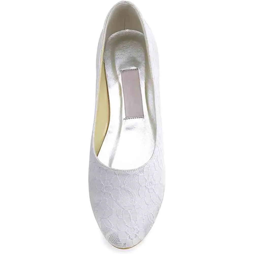 Wedding Flats Comfortable Women Bridal Shoes Flats Closed Toe Ballet Flats