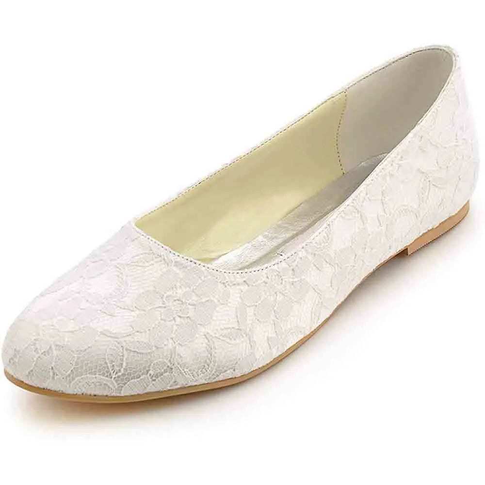 Wedding Flats Comfortable Women Bridal Shoes Flats Closed Toe Ballet Flats