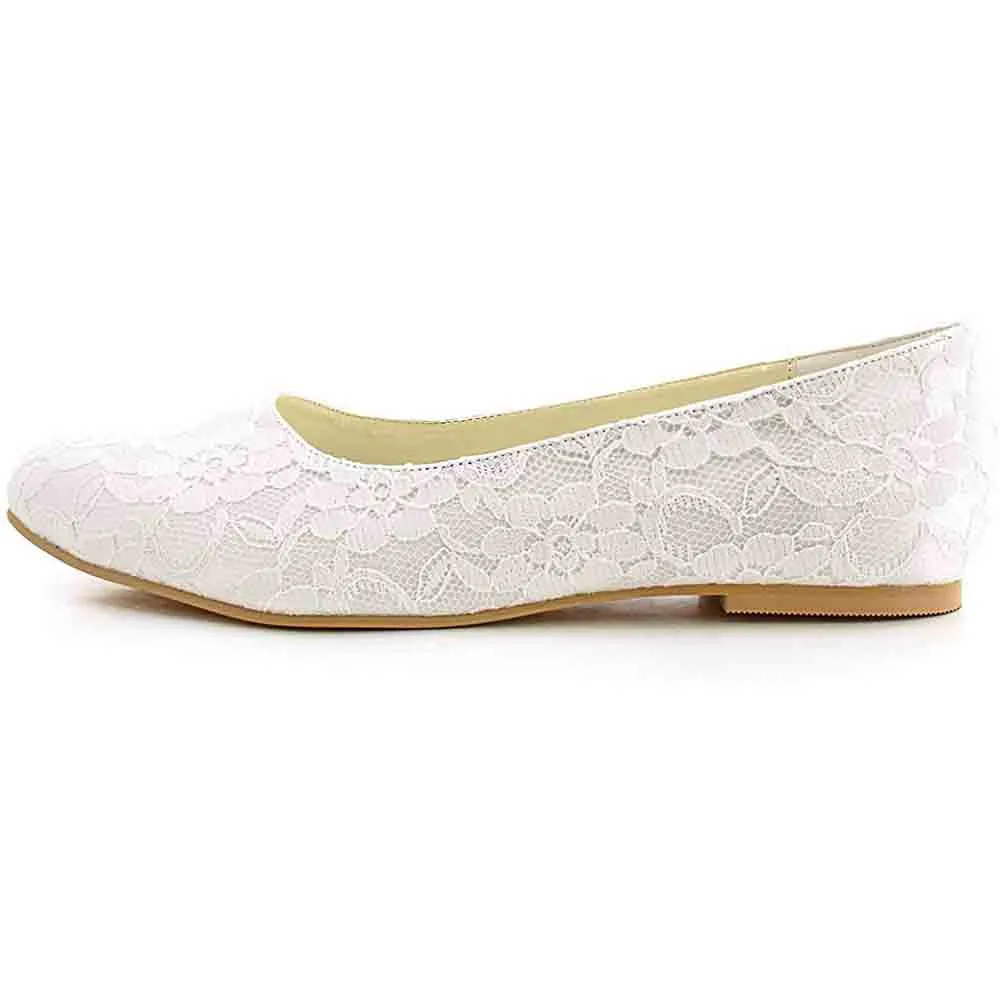 Wedding Flats Comfortable Women Bridal Shoes Flats Closed Toe Ballet Flats