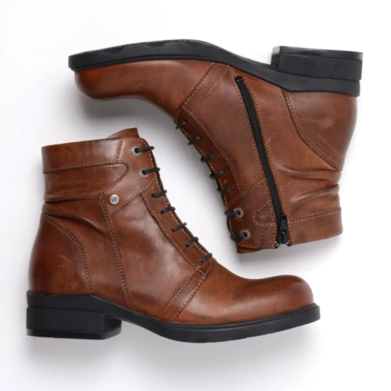 Wolky Center Ankle Boot (Women) - Cognac Velvet Leather