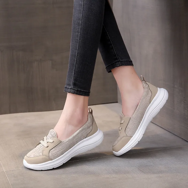 Women Vulcanized Shoes Comfortable 2023 New Women Sneakers Slip On Flats Shoes Loafers Women Plus Size 43 Zapatillas Hombre