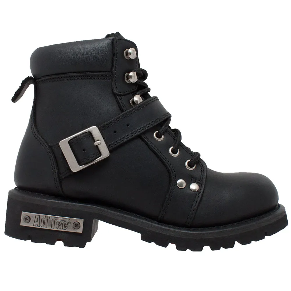 Women's YKK Zipper Black Biker Boot 8143