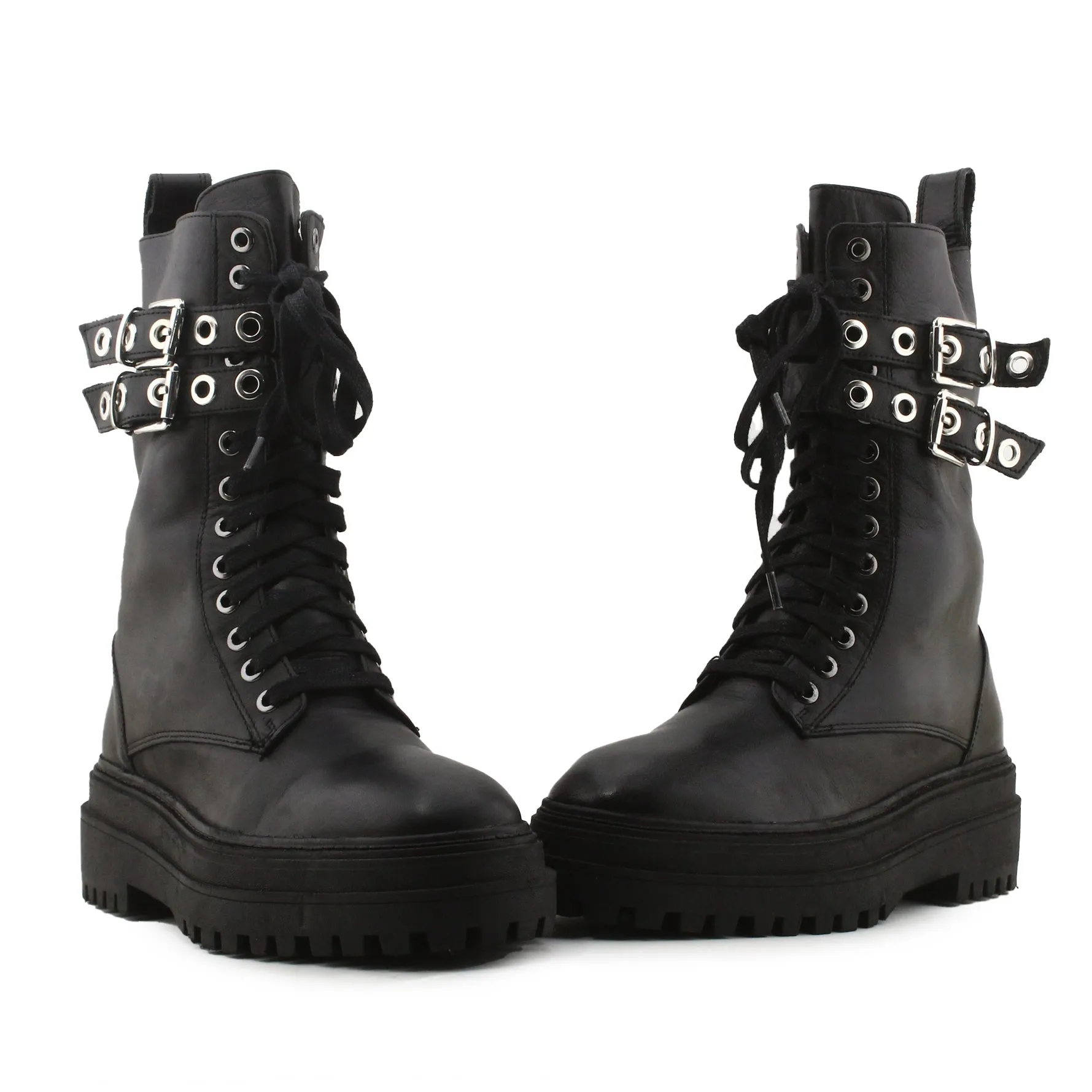 Zara Laces Biker Boots | 100% Authentic Leather